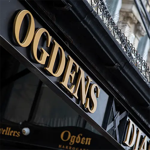 3D lettering for facia at Historic Jewellers Odgens in Harrogate