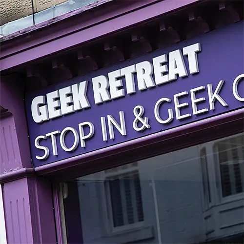 Shop front Signage for the Geek Retreat in Harrogate